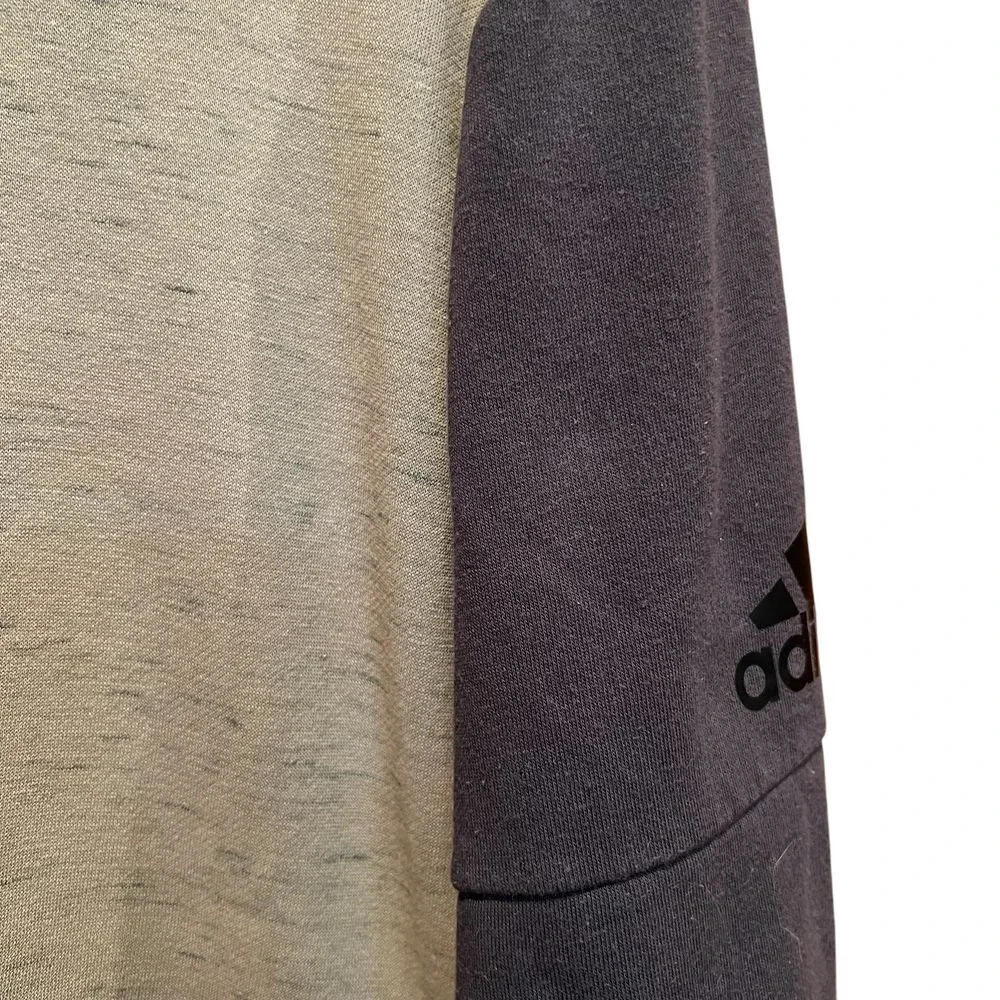 Adidas Cardigan Sweatshirt Mens M Marled Olive Gray Mock Neck Zip Front Pockets
